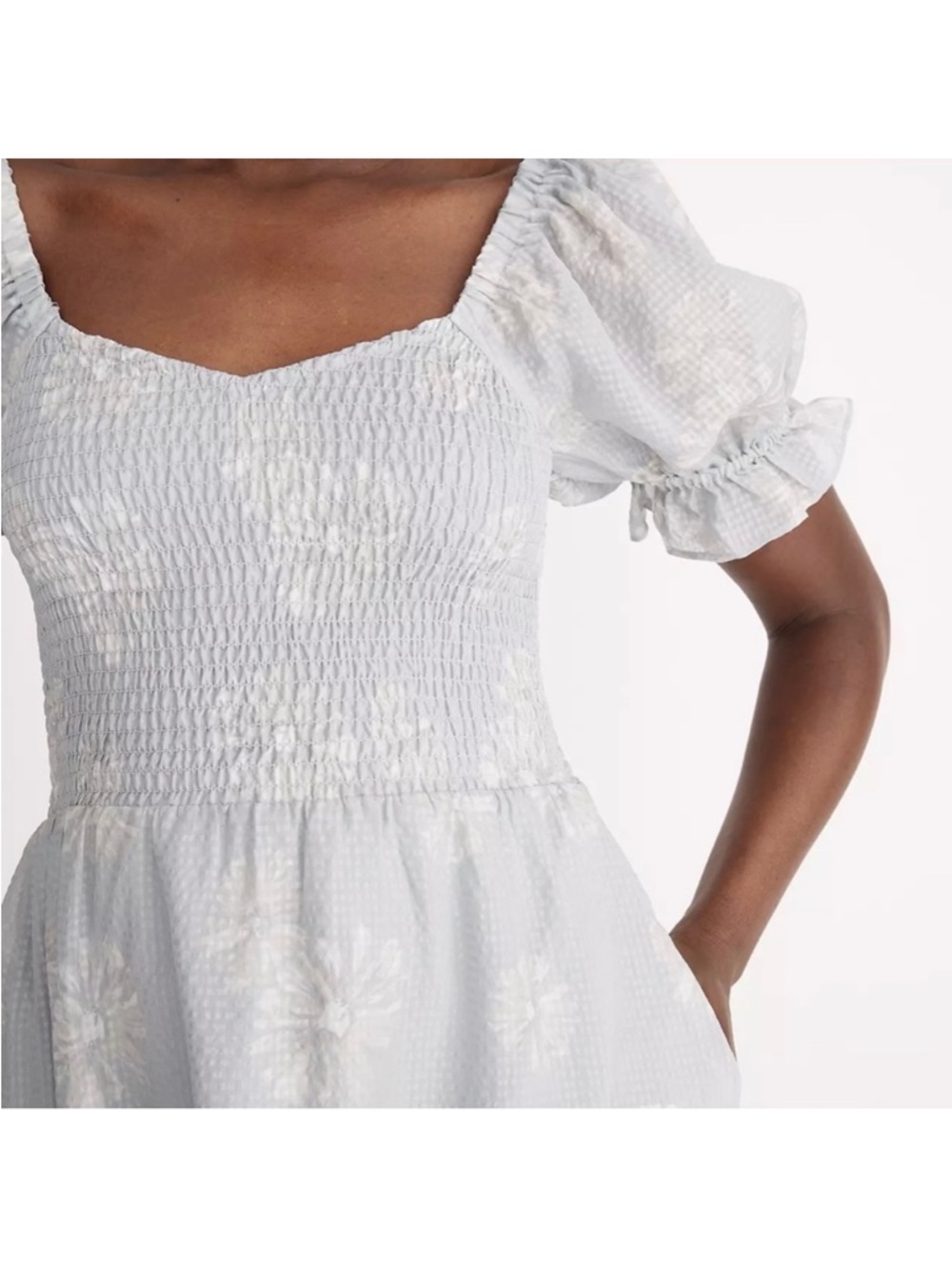 Madewell Silk Lucie Smocked Mini Dress in Moody Blooms - Size XXS NEW!